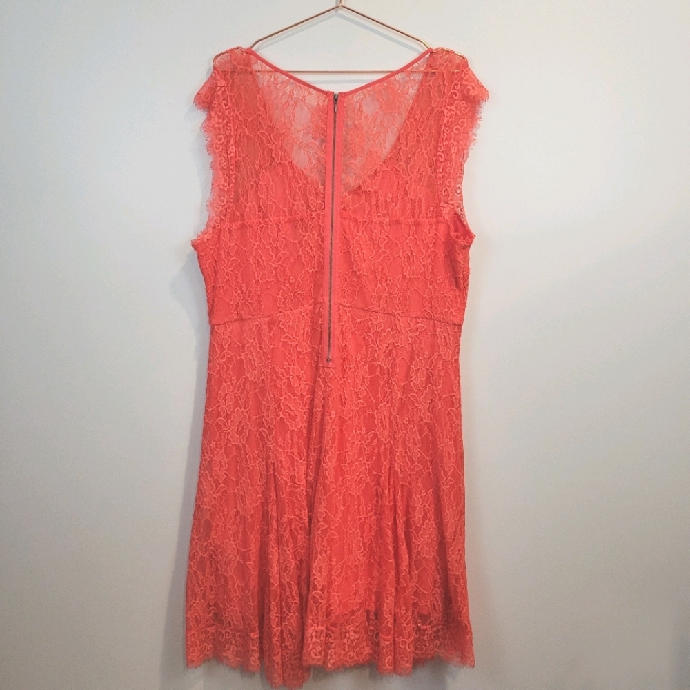 Torrid Lace V Neck Skater Dress Pink - Picture 4 of 9